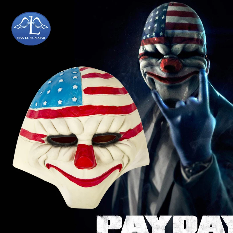 Маскарадный головной убор MANLUYUNXIAO на все лицо для вечевечерние страшный клоун