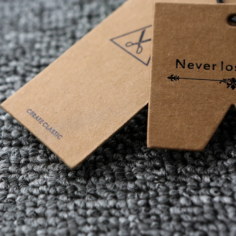 Настроенный висящий теги/ярлык/логотип/производство товарный знак/300 г/400 г крафт