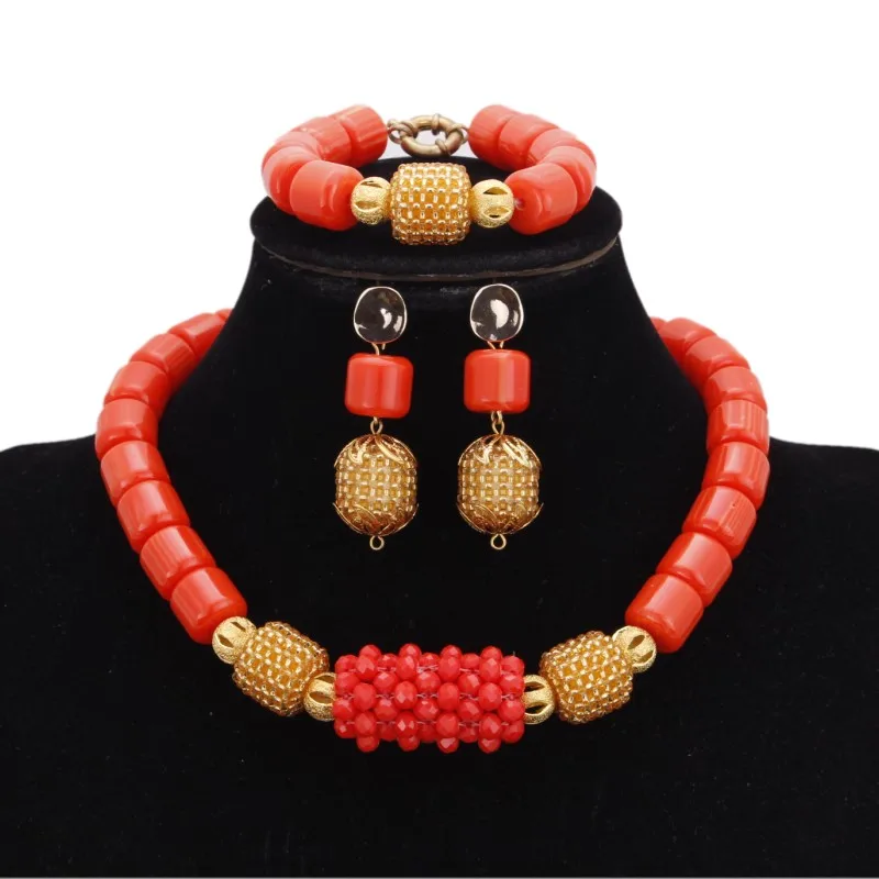 Dudo Store нигерийский Свадебный ювелирный набор для африканских женщин один слой