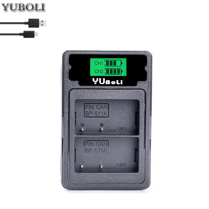 charger only 2 шт. BP-511 BP511 BP 511 511A BP-511A BP511A батареи и Зарядное устройство для Canon G6 G5 G3 G2 G1 EOS 300D 50D 40D 30D 20D 5D MV300i - Цвет: charger only