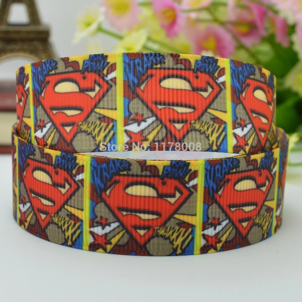 7/8 &quot22 мм hero Супермен печатная корсажная лента hairbow DIY ручной работы оптовая