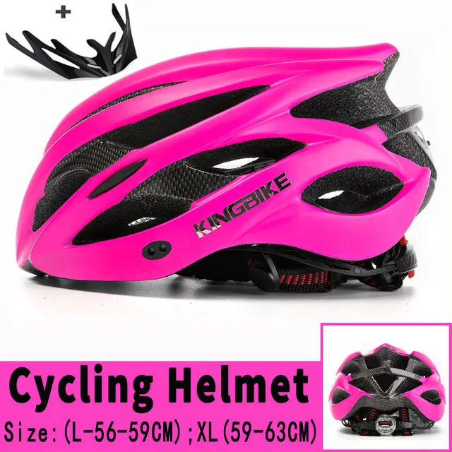 A629-rose pink Велосипедный шлем KINGBIKE, козырек для мужчин и женщин, велосипедный шлем, задний светильник для горной дороги, велосипедный шлем Casco, цельнолитые велосипедные шлемы - Цвет: A629-rose pink
