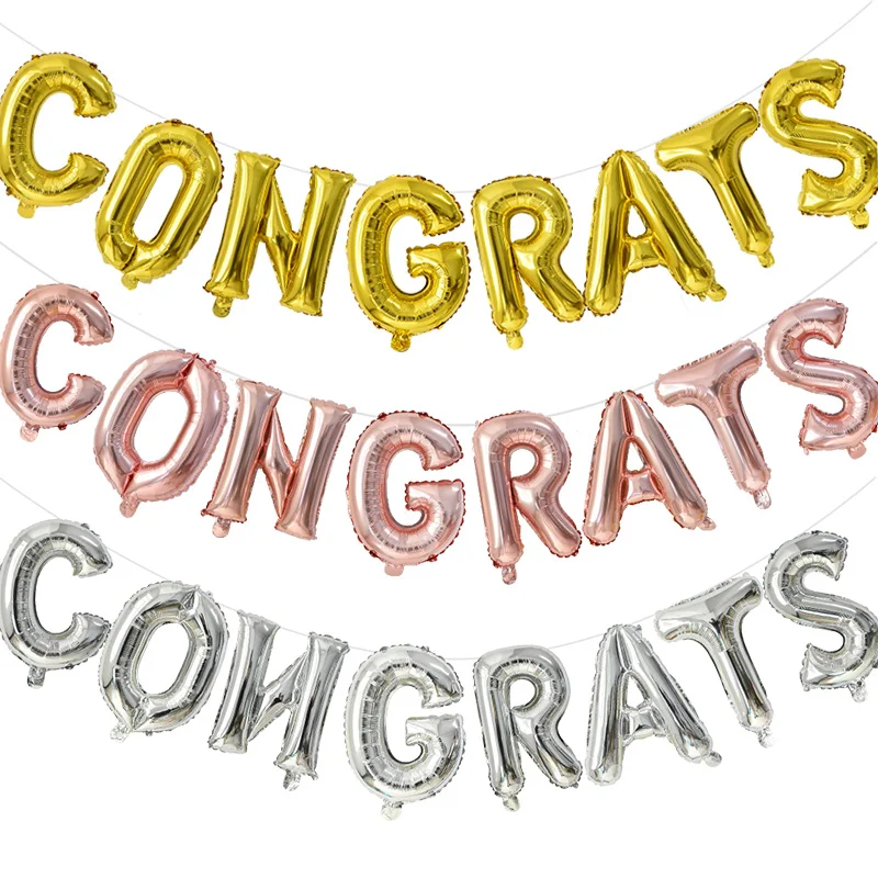 Выпускные вечерние одноразовые столовые приборы набор Congrats письмо фольги шар