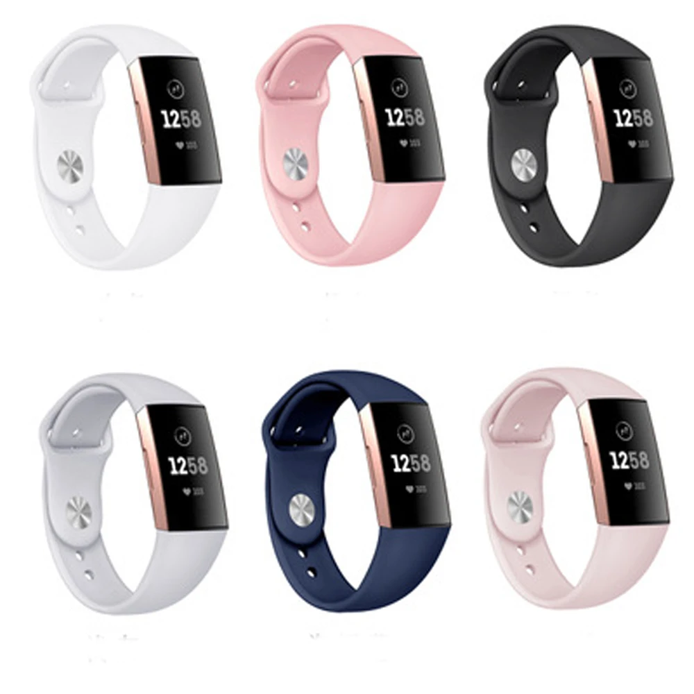 Спортивный силиконовый ремешок для fitbit charge 3 band Смарт-часы высокого качества сплошной цвет дышащий силиконовый браслет, наручный браслет blet