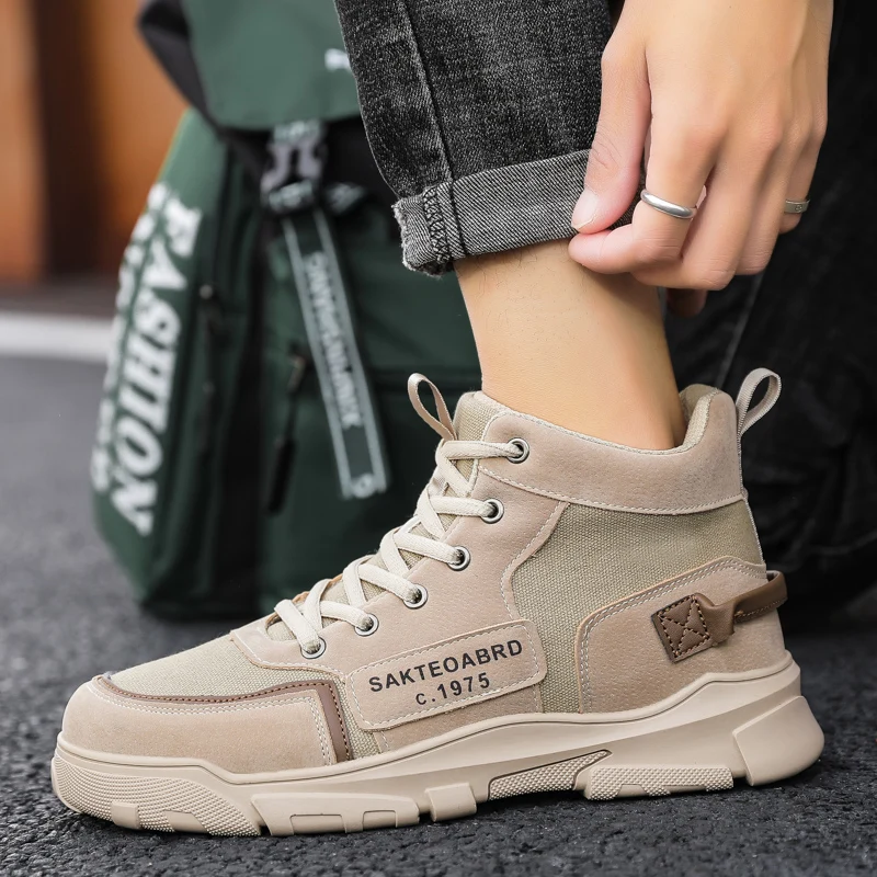 

Мужские высокие кроссовки, холщовые Ботинки Martin, Студенческая спортивная повседневная мужская обувь, уличная легкая амортизирующая обувь ...