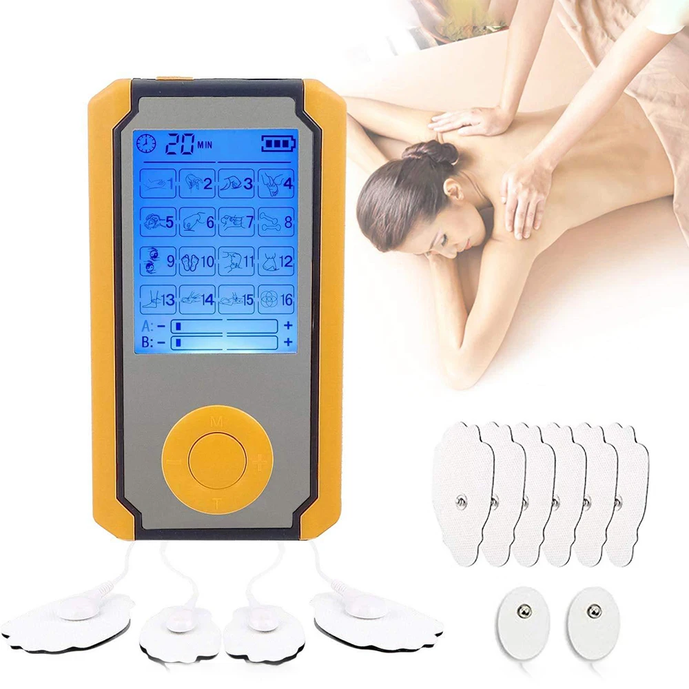 

20 Gears Dual Output TENS Acupuncture Tuina Shiatsu Back Neck Deep Massager Transcutaneous Electrical Nerve Stimulation Massager