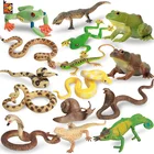 Kolobok имитация рептилий, насекомых, животных, змея, ящерицы, хамелеон, улитки, лягушка, экшн-фигурки, модель, ПВХ, садовые украшения, детская игрушка