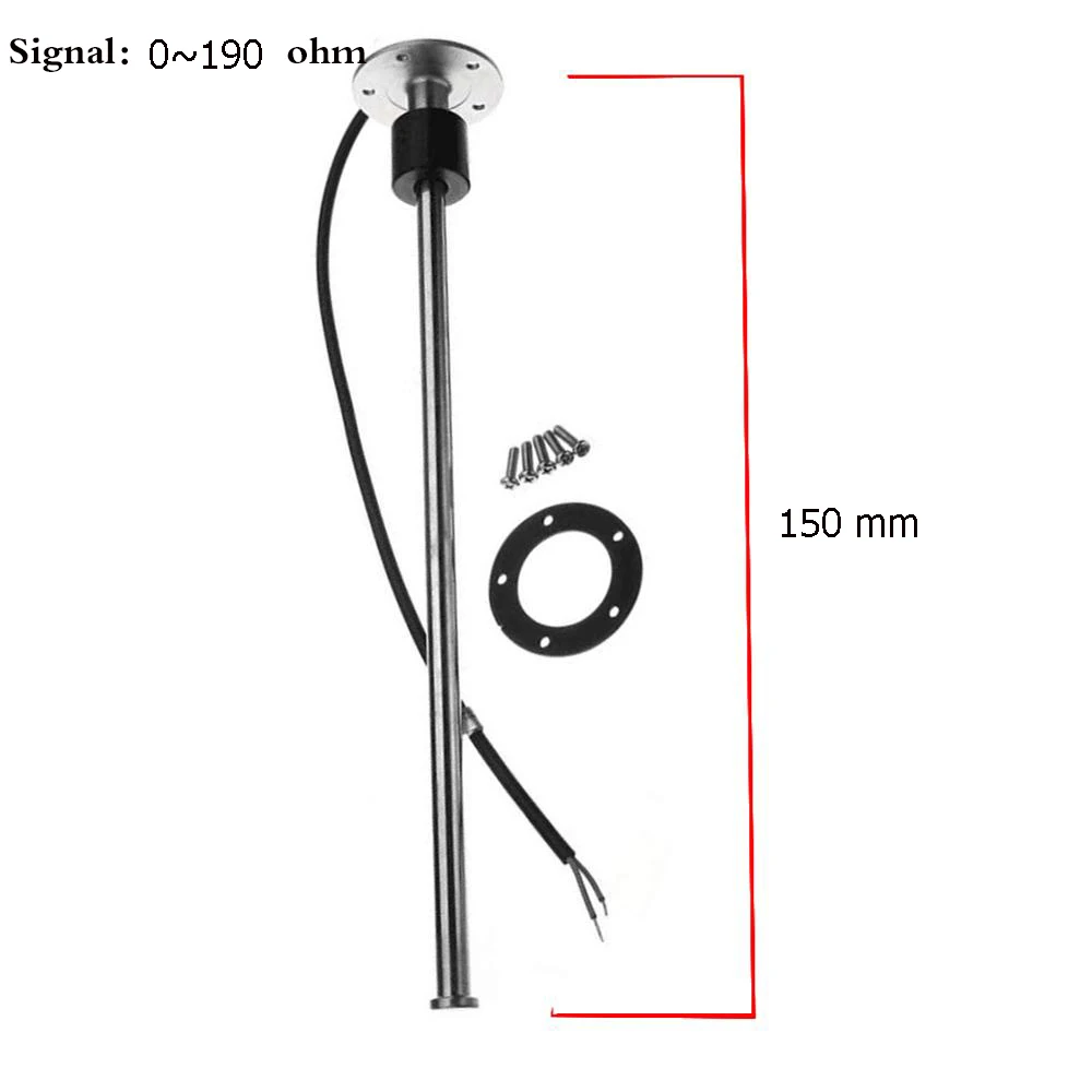 Датчик уровня топлива из нержавеющей стали 240~ 33ohm/0~ 190ohm лодка морской датчик уровня топлива Датчик расхода жидкости с 150 200 300 350 450 мм - Цвет: 150mm 0-190hom