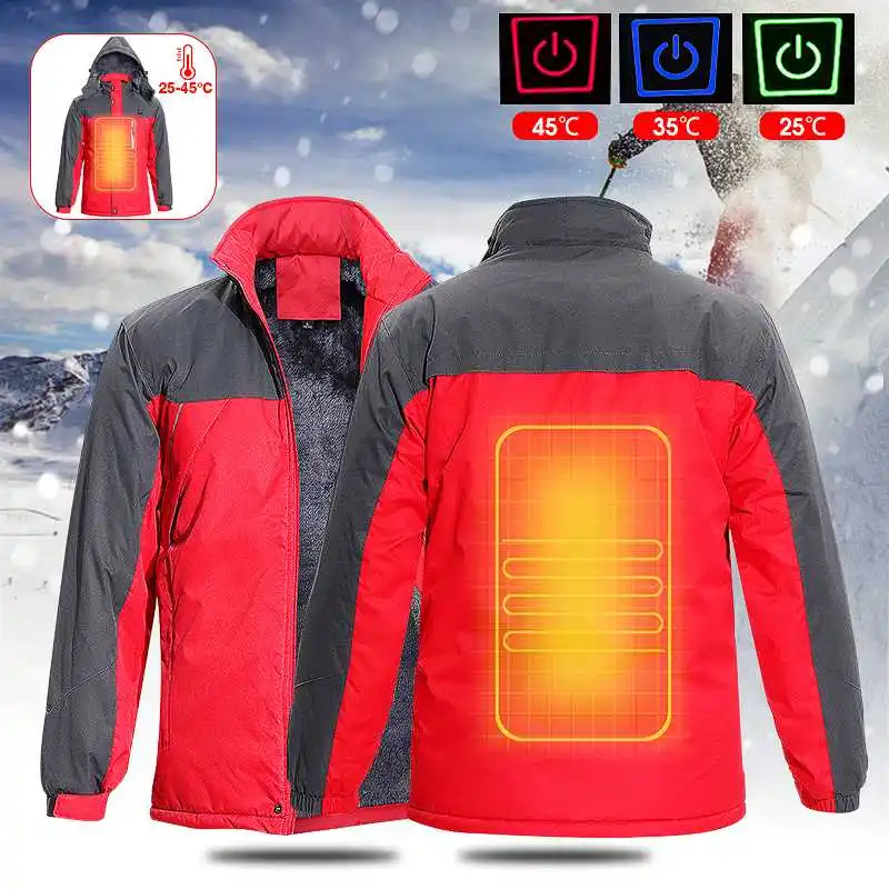 

Heated Jackets Coral Velvet USB Electric Heating Coat Camping Hiking Hunting Thermal Warmer Jacket Winter Outdoor For Men Women