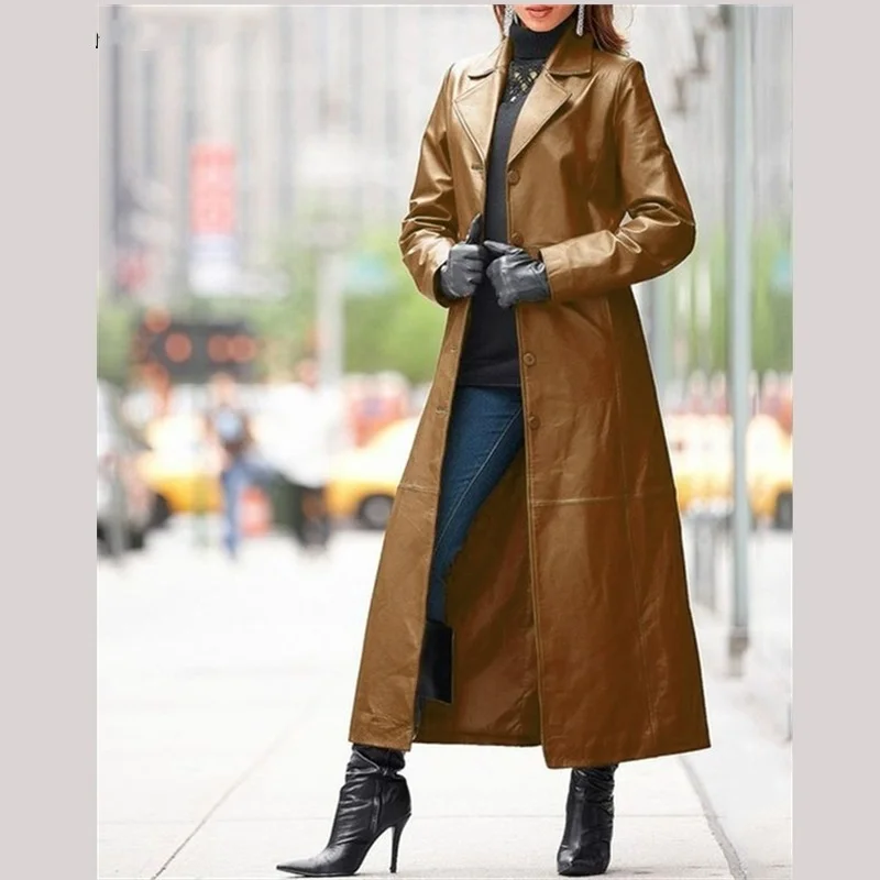 Осенняя однотонная байкерская куртка на пуговицах в стиле стимпанк кожаная с