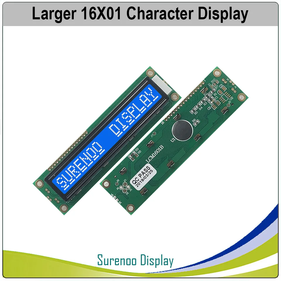 Большой ЖК модуль 161 16X1 1601 дисплей LCM синий желтый зеленый с подсветкой встроенный