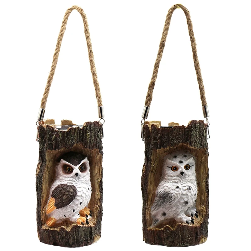 

Stump Owl Lawn Hanging Night Light Solar Powered Garden Lawn Lamp Outdoor LED 35ED