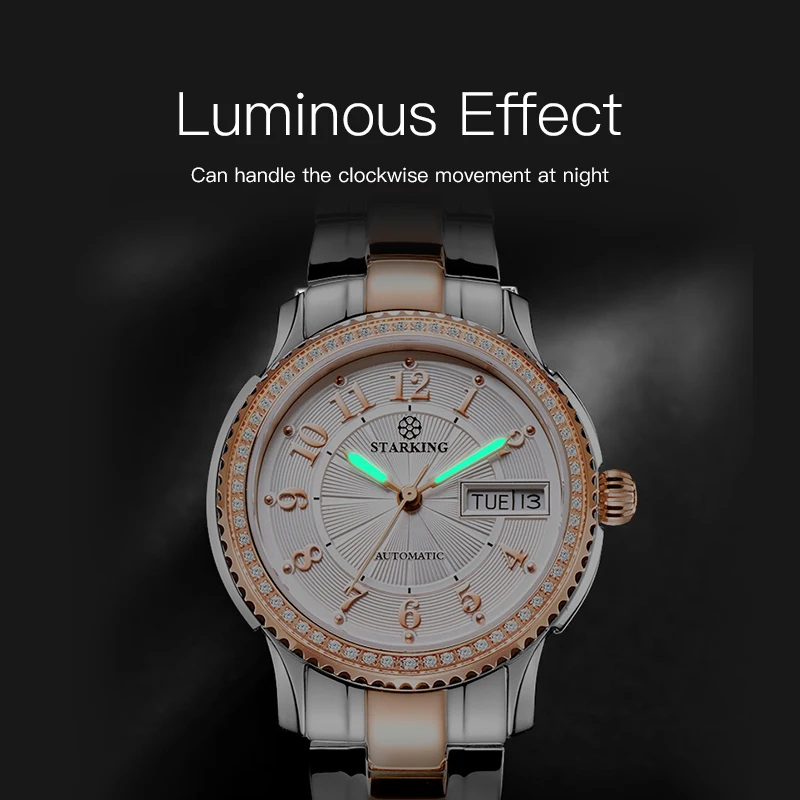 STARKING Women Mechanical Watch Miyota Movt Stainless Steel Wristwatch Sapphire Automatic Self-wind Bracelet Relogios Femininos | Наручные