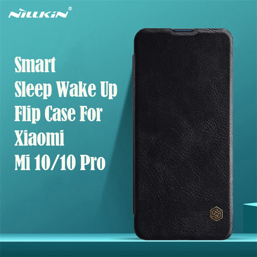 Чехол книжка Nillkin Qin для Xiaomi Mi 10 Pro винтажный кожаный чехол с карманом карт кошелек