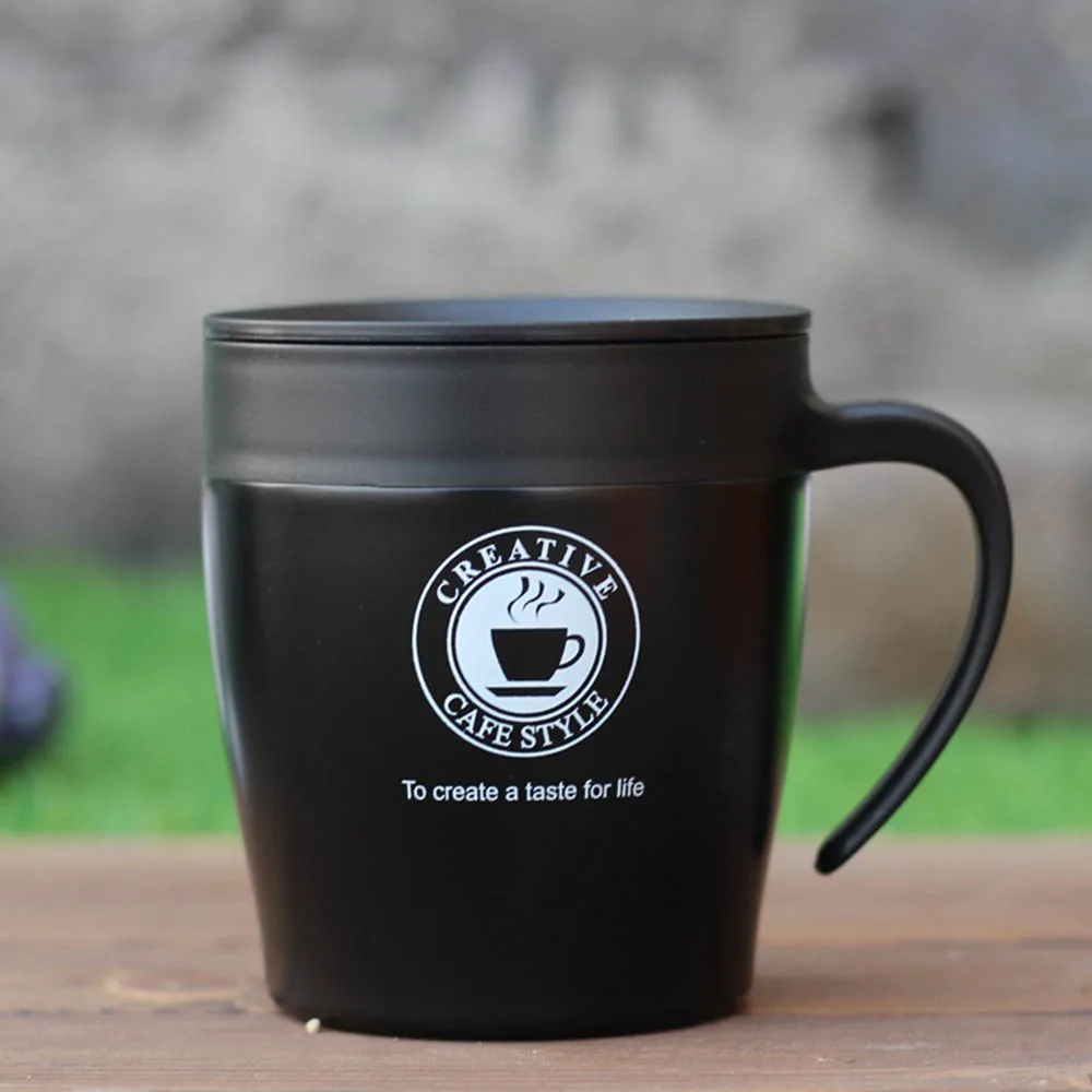 330ml-Black Премиум дорожные кофейная кружка-термос чашка кружка из нержавеющей стали чашки Термос термобутылка для воды для подарки на день рождения на свадьбу - Цвет: 330ml-Black
