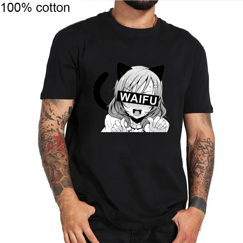 Kwaii Neko Girl Waifu Аниме рубашка homme сексуальная косплей мультфильм аниме Мальчики