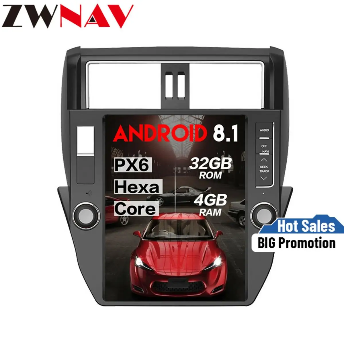 Автомобильный мультимедийный плеер Tesla style большой экран Android для TOYOTA Land Cruiser Prado 150