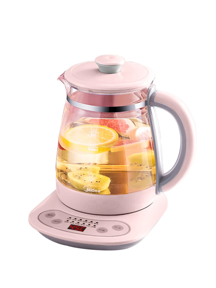 

Умный электрический чайник Midea 1,5 л с изоляцией, умный Электрочайник с постоянной температурой, многофункциональный бытовой чайник для заки...