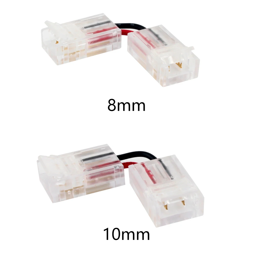 

10PCS LED Strip Connector 2/4Pin 8/10mm Right Angle Adjustable Connector For 3528/5050 SMD RGB LED Strip Lights 90 Degree Corner
