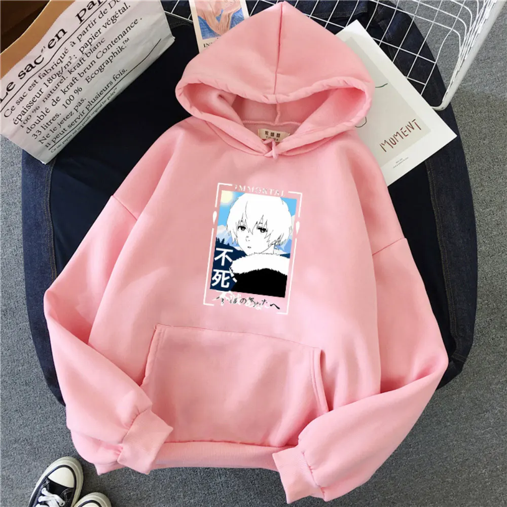 

ZOTTSOZ Women Hoodies Japanese Anime Print Casual Harajuku Hooded Pullovers Loose Fashion Streetwear Korean Style Sweatshirts