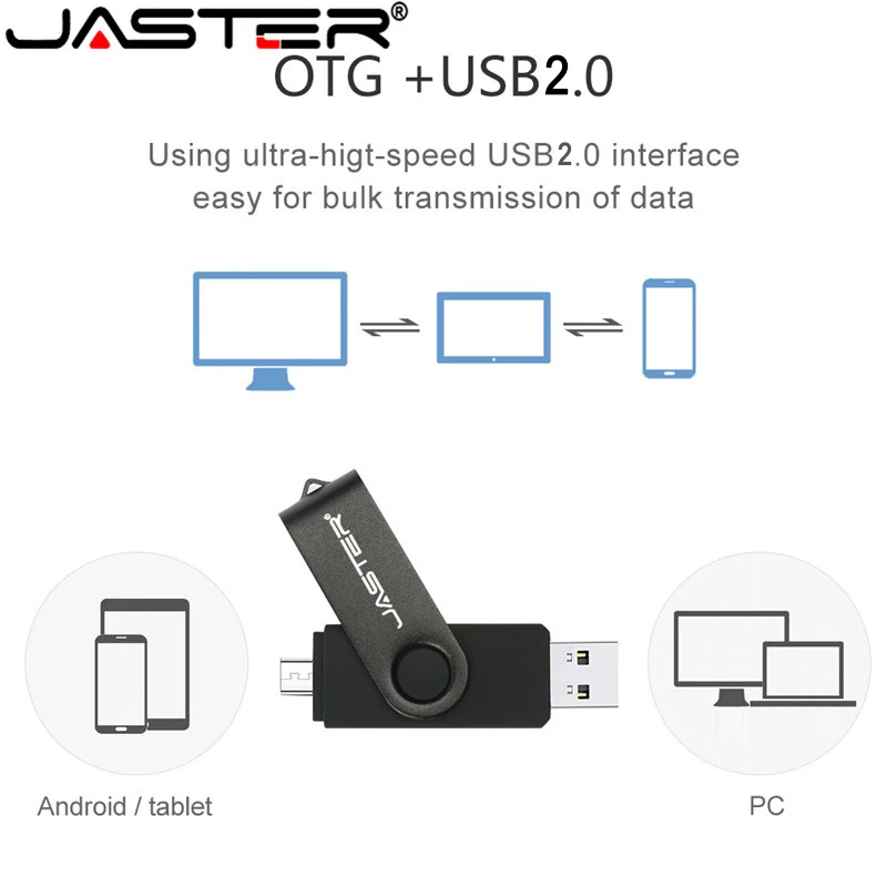 USB-флеш-накопитель JASTER OTG объемом 4 ГБ 8 16 32 64 флеш-накопитель для смартфонов Android