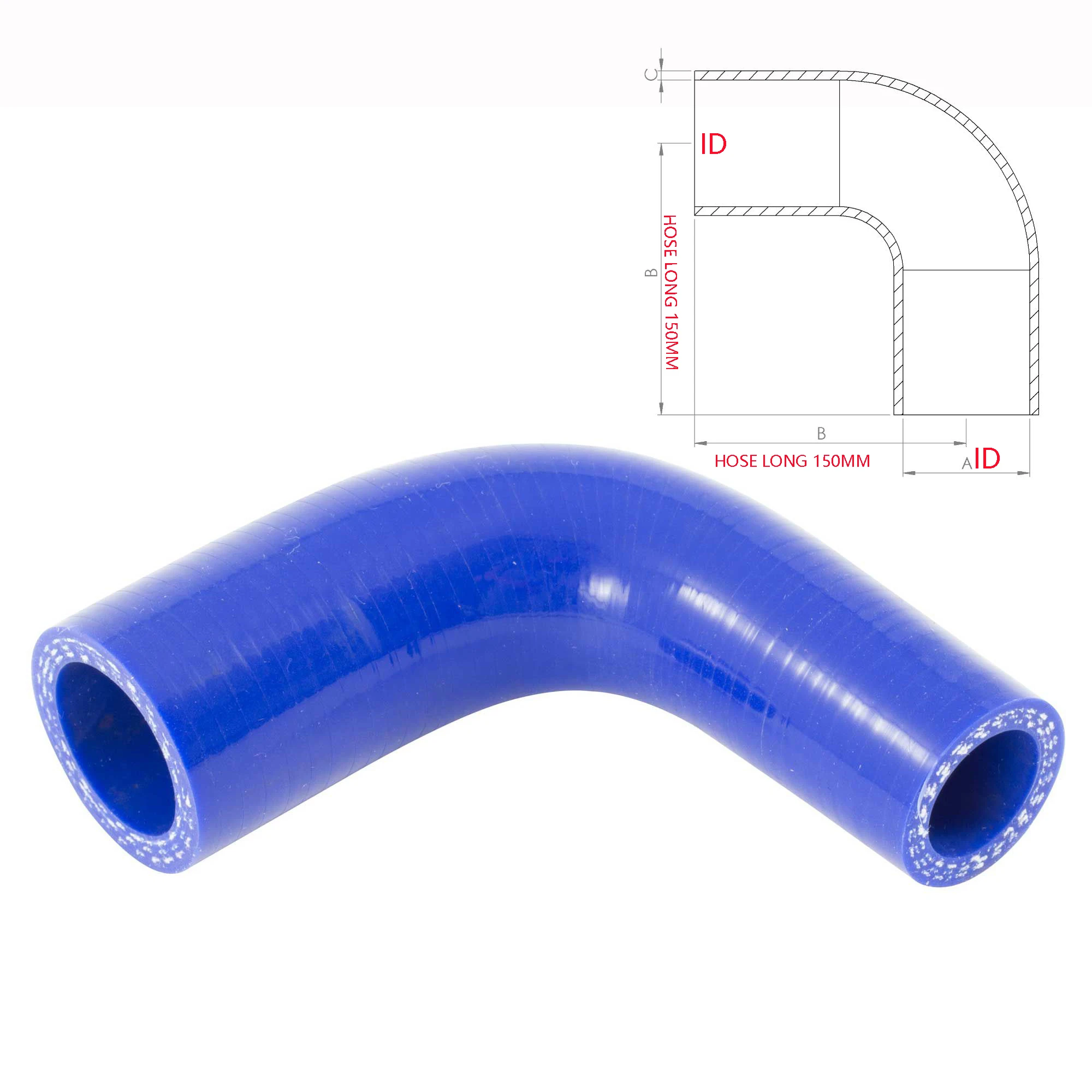 Внутренний диаметр 60 мм 90 градусов Редуктор силиконовый/силиконовый шланг