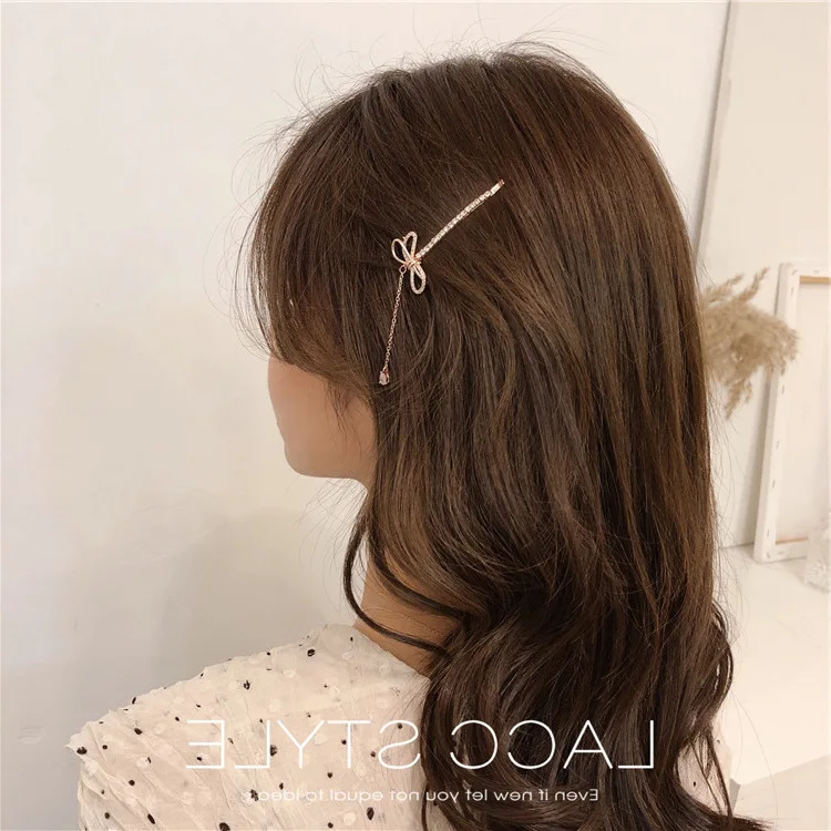 Корейские хрустальные стразы зажимы для волос с бантом заколки аксессуары |