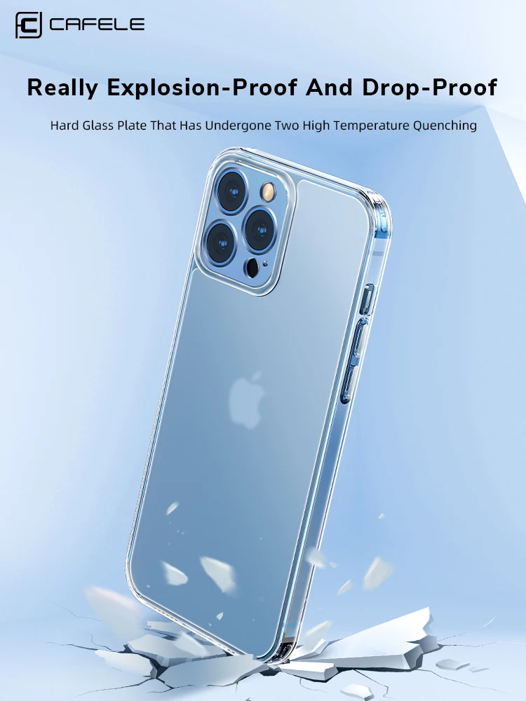 Чехол Cafele для сотового телефона iPhone 13 12 Pro Max чехол смартфона из твердого стекла