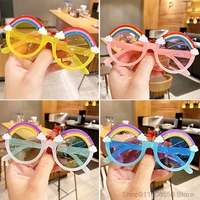 children round sunglasses kids rainbow sun glasses baby shades colorful eyeglasses boys girls purple cute eyewear uv400 2021