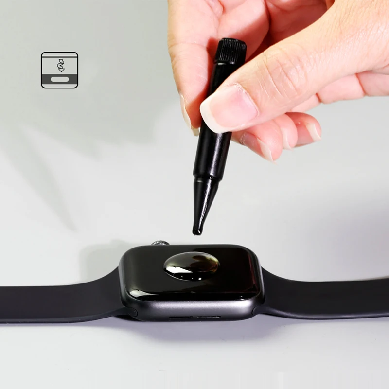 Защитное стекло с ультрафиолетовой фильтрацией для Apple Watch серии 6 5 4 3 2 с полным покрытием экрана Iwatch 42 38 40 44 мм с подсветкой И клеем.