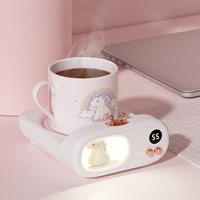 zk30 coffee mug warmer cup heater plate for tea milk desk heating coaster 3 temperature adjustable led display night lamp