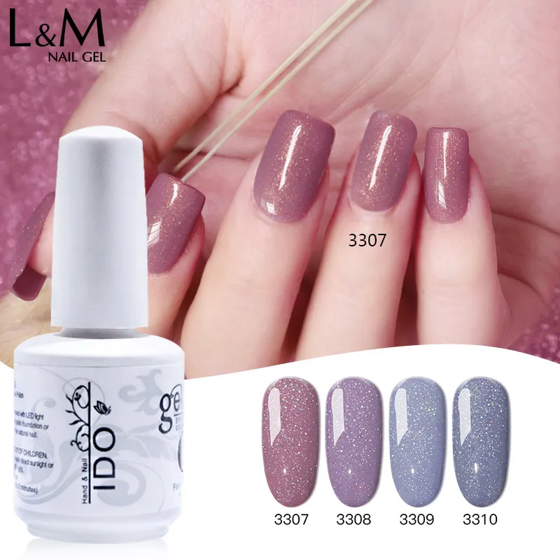 IDO 24 шт./компл. УФ-гель Новое поступление песочный цвет с радужным блестящим