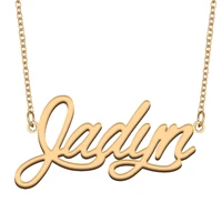 jadyn name necklace for women stainless steel jewelry 18k gold plated nameplate pendant femme mother girlfriend gift