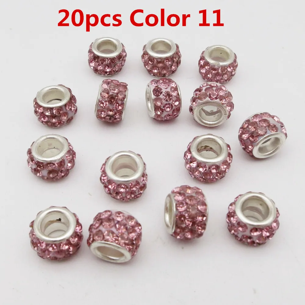 20pcs Color 11 20 шт./упак. разные цвета Стразы, подвязанные лентой, с объемной волной, дредлоки, для увеличения объема, бусины кольца трубки для волос Средства для укладки волос - Цвет: 20pcs Color 11