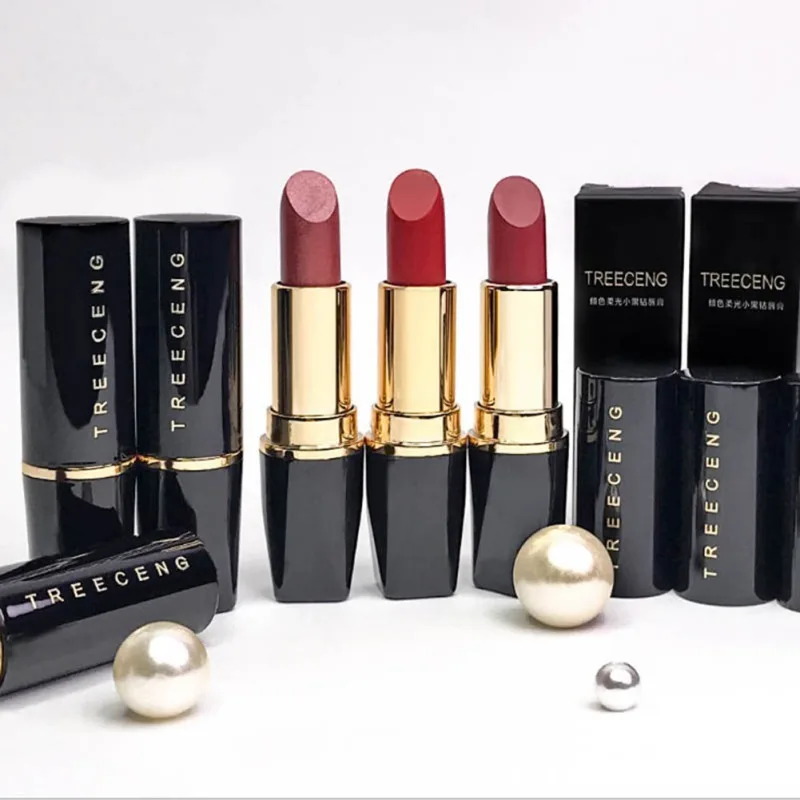 Антипригарная матовая губная помада с чашкой маленькая черная Алмазная