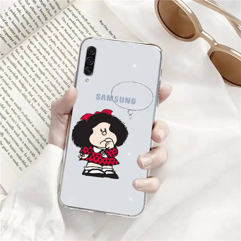 

Cartoon Mafaldas comics Phone Cases Transparent for Samsung A71 S9 10 20 HUAWEI p30 40 honor 10i 8x xiaomi note 8 Pro 10t 11