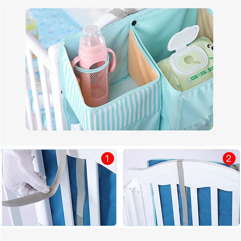 

Portable Baby Crib Organizer Bed Hanging Bag for Baby Essentials Diaper Storage Cradle Bag Bedding Set Diaper Caddy