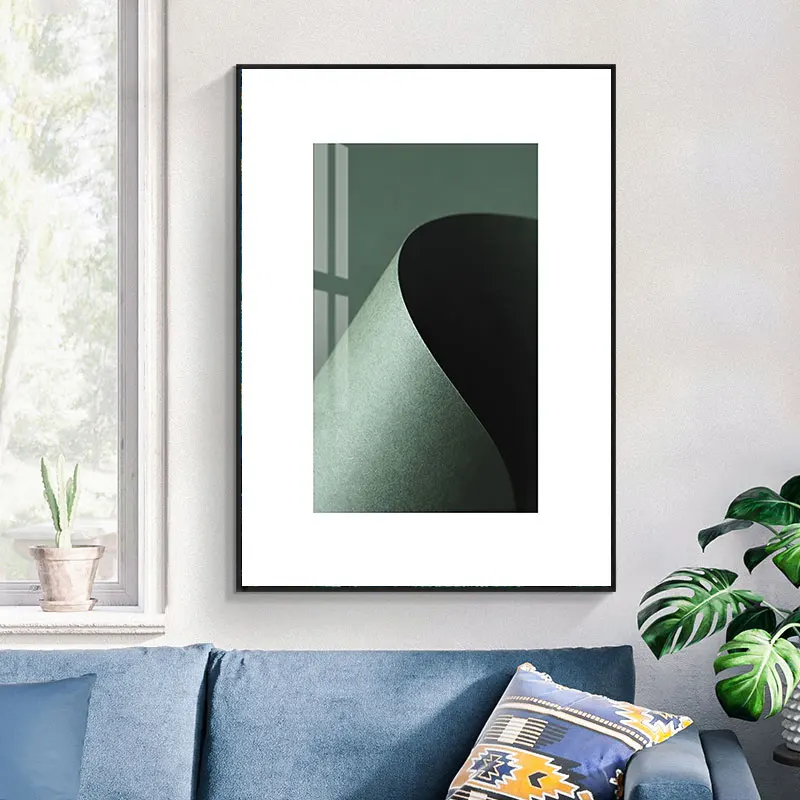 

Simple Fresh Green Plant Wall Art Canvas Paint Abstract Nordic Posters Minimalist Living Room Decor21-0202-12