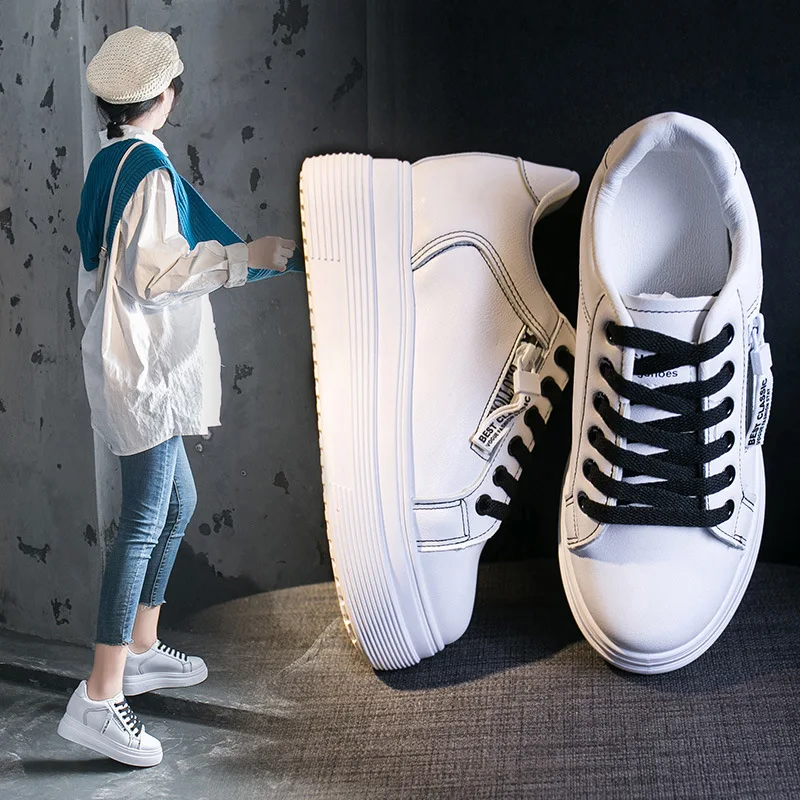 Повседневные женские кроссовки SWYIVY из искусственной кожи увеличенные массивные