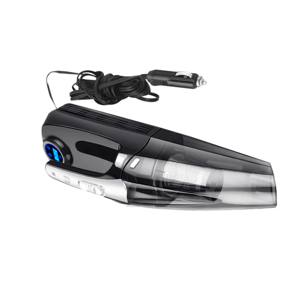 

Four in One Portable Mini Inflator Pump Dirt Collector Vacuum Cleaner Dust Cleaner for Car with USB Cable Black (Pointer)