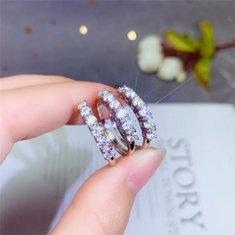 Moissanite кольцо для женщин подарок на помолвку 0.1CT 3 мм VVS1 lab diamond тестовый прошли