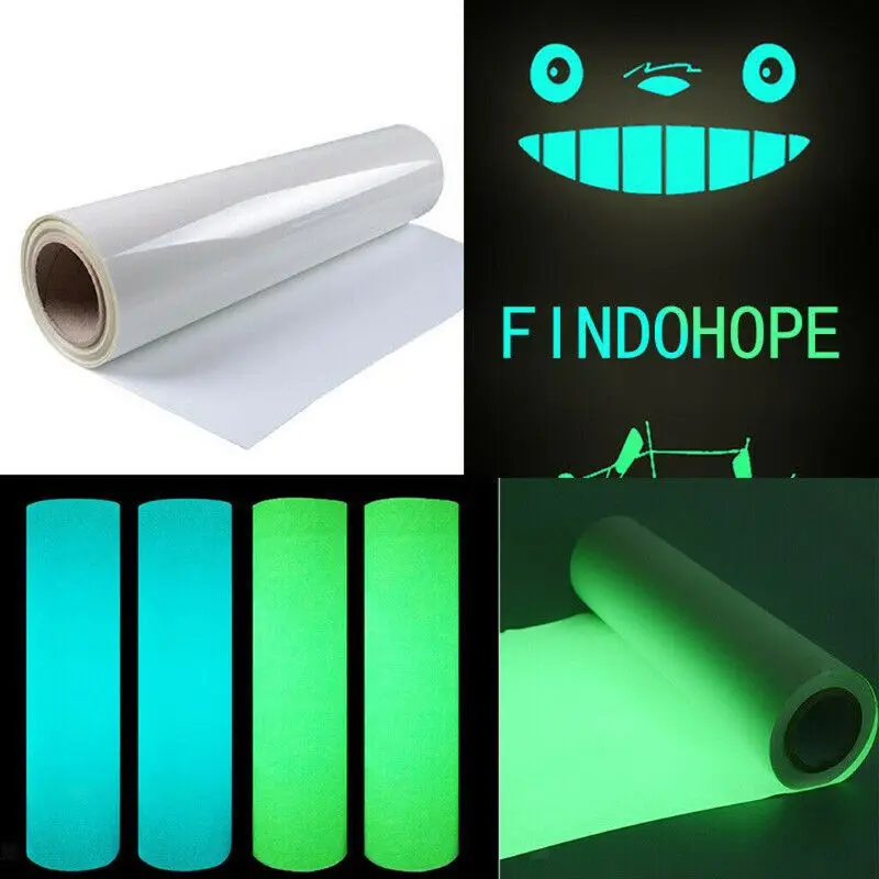 Люминесцентный термопереносной винил Glow in The Dark для нанесения на футболки с изображениями, светящимися в темноте.