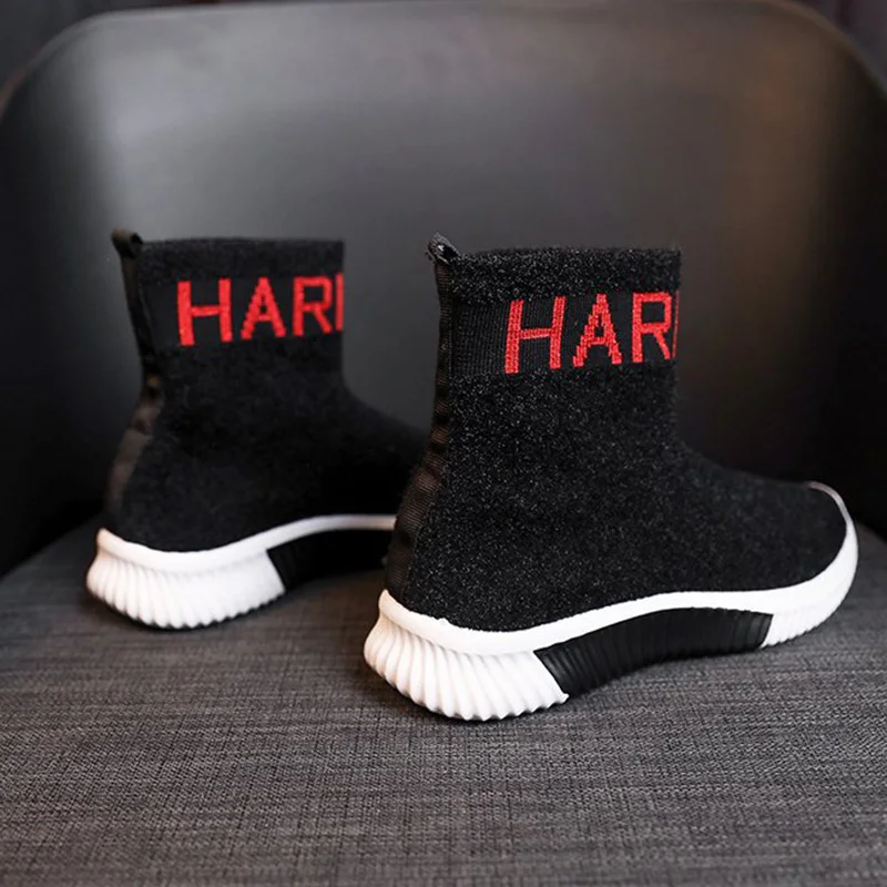 Дышащие ботильоны женские носки кроссовки женская Повседневная Эластичная