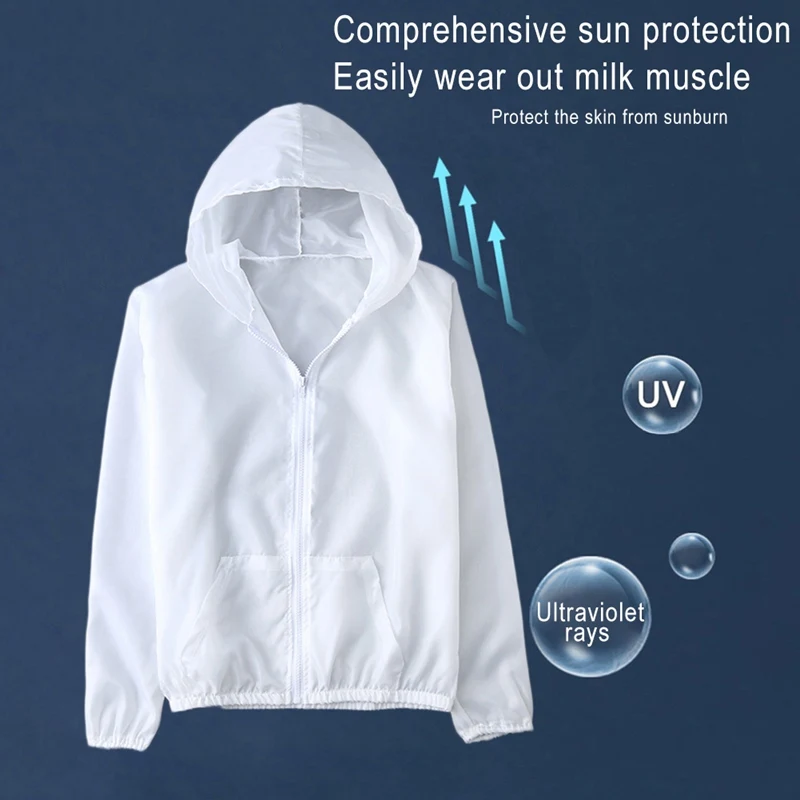 

Summer Women's Sun Protection Coat Outdoor Quick Dry Sunscreen Clothing Zip Up Hoodie Long Sleeve