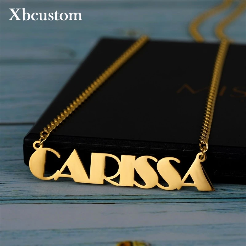 Пользовательское имя ожерелье персонализированные нержавеющей стали Золотая