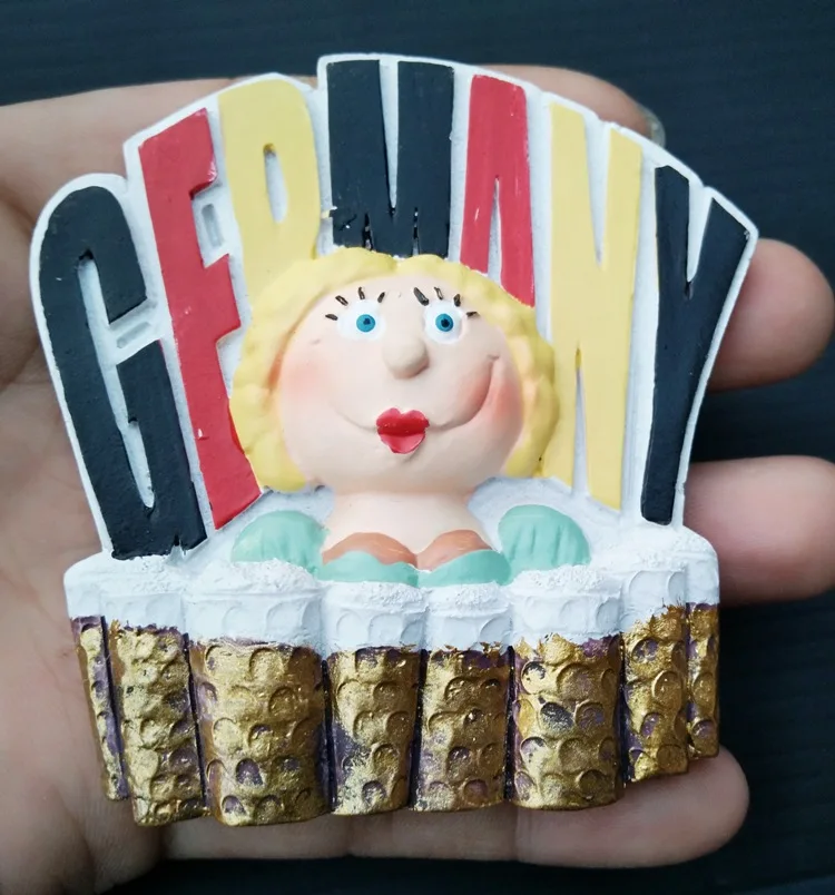 Немецкий мир Туризм памятный полимер магнит на холодильник пиво девушка