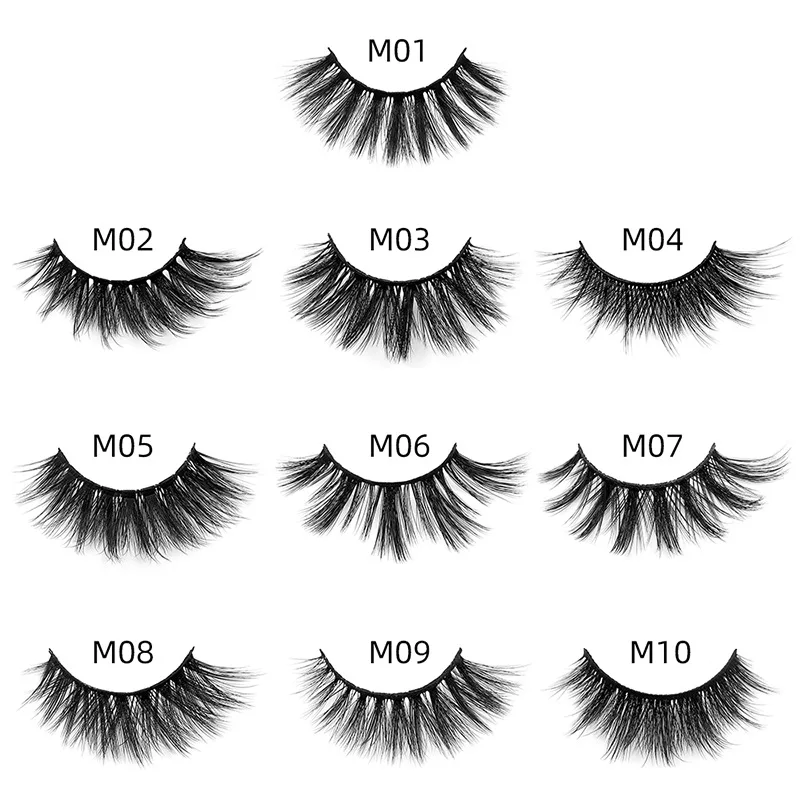 

3D 10Pairs Sets False Eyelashes Natural Long And Soft Winged Fake Eyelash Extension Faux Mink Hair 100% Handmade Makeup Tools