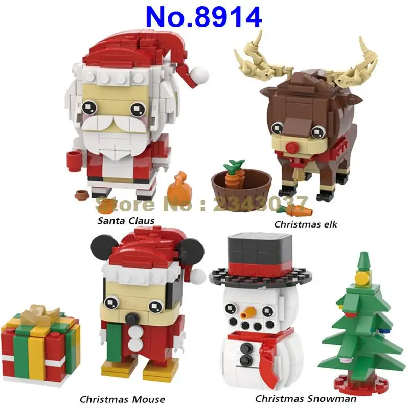 8914 Санта Клаус Рождественская елка мышь Снеговик Лось снег человек подарок