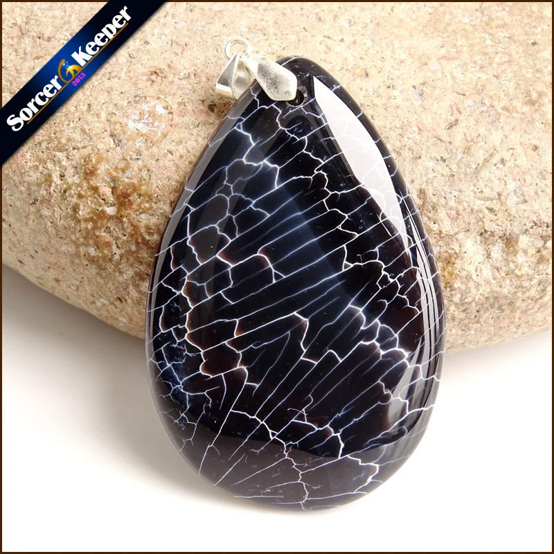 Модное женское мужское ожерелье кулон большой натуральный Ботсвана Агаты камень