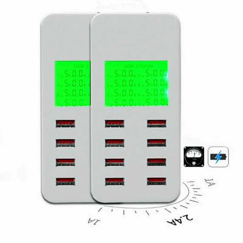 Универсальный светодиодный портативный 8 портов USB быстрая зарядка быстрое